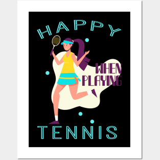 Tennis Player with Racket Women Gift Posters and Art